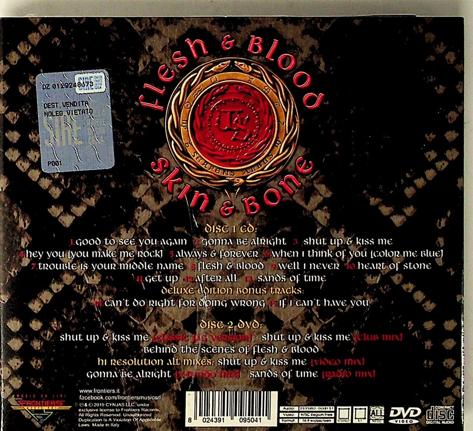Whitesnake -Flesh & Blood -Expanded Deluxe Edition CD & DVD -NEW (Bonus Tracks) - Image 2 of 2