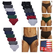 3-6-12 Pack Men Bikini Brief Cotton Underwear Solid Stripe T-Band Low Rise Brief