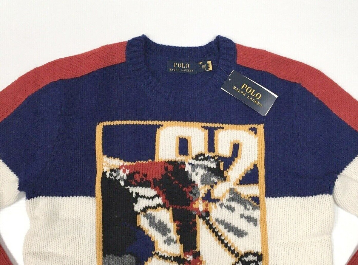 Polo Ralph Lauren VTG Ski 92 Colorblocked Chunky Wool Knit Polo Ralph Lauren VTG Ski 92 Colorblocked Chunky Wool Knit