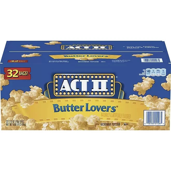 Palomitas de maíz para microondas ACT II Butter Lovers (2,75 oz., 32 paquetes) Gran precio Foto 4 de 4