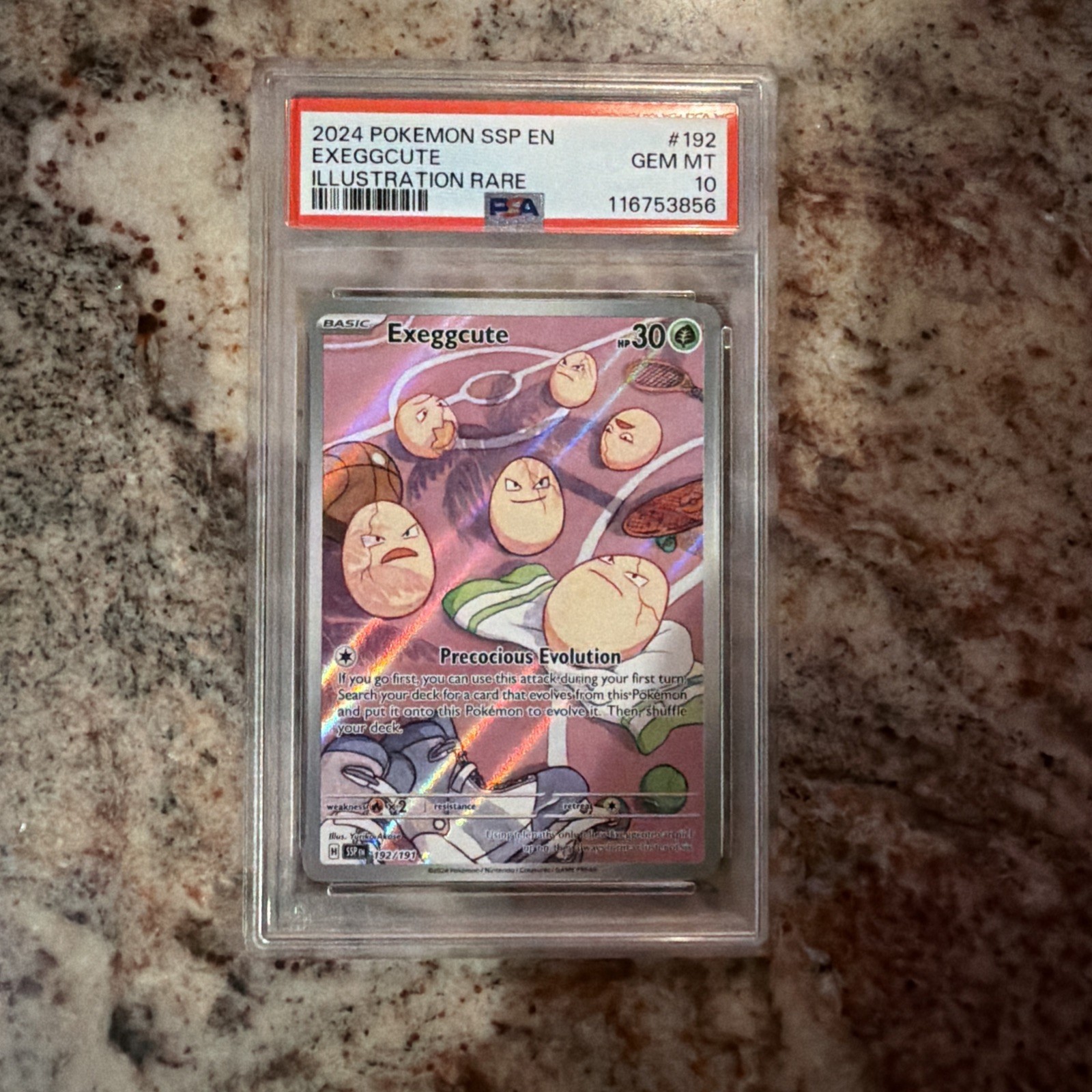 2024 POKEMON SSP EN-SURGING SPARKS ILLUSTRATION RARE #192 EXEGGCUTE PSA 10