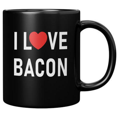 I Love Bacon Coffee Mug Drink to Eating Pig Pork Meat Collectible Cup
