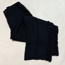 cinq a sept Navy White Stripe Side Ruffle Pants 8