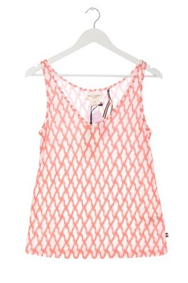 HOLLY & WHYTE Tanktop Damen Top Gr. DE 36 lachs-weiß Casual-Look