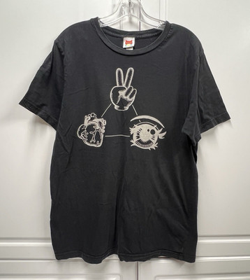 OMO CAT Omocat Peace Heart ? Black T Shirt - Large