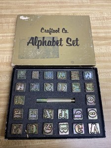 Vintage Craftool Co Leather Tooling 3/4" Standard Alphabet Stamp Set #8131 Boxed
