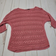 Ralph Lauren cable knit boatneck rose pink sweater