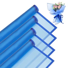 20 Sheets Blue Flower Wrapping Paper, Florist Bouquet DIY Craft Fresh Flower ...