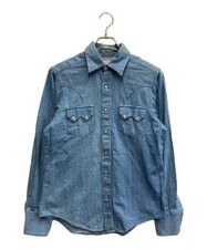 Rockmount Ranch Wear          Denim Western Shirt Made in USA Indigo
