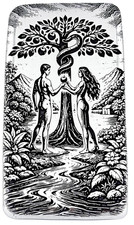 10 ozt 999 Fine Silver Art Bar - ADAM AND EVE - ADAMO TECHNE - Limited 73.74 per troy oz