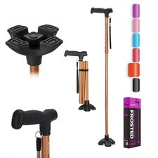 Walking Cane Adjustable Folding Stick for Men Women Seniors Grip Support