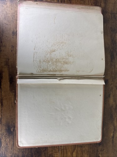 ANTIQUE Victorian Scrapbook Album Salmon Color Embossed Cover 12 X 9.5 - Picture 8 of 8