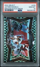 2024 Panini Select Field Level Jayden Daniels 476 Dragon Scale Prizm /70 PSA 10