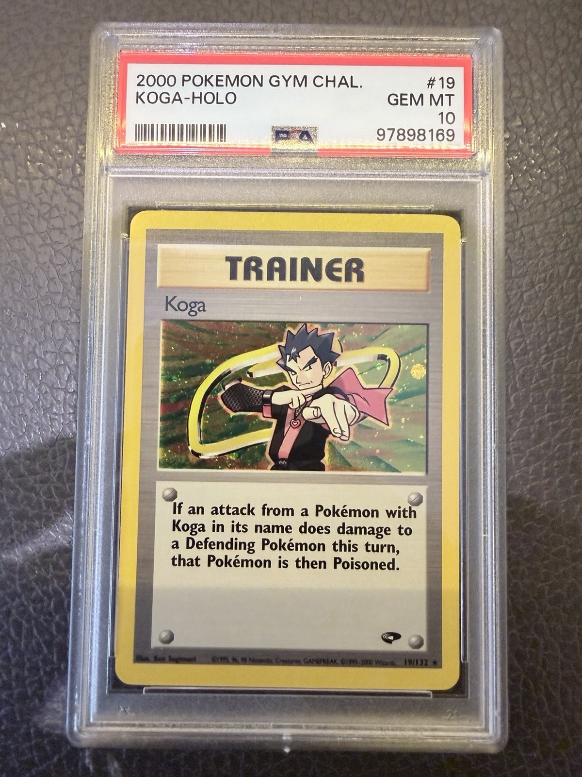 Pokemon Koga 19/132 Gym Challenge Unlimited PSA 10