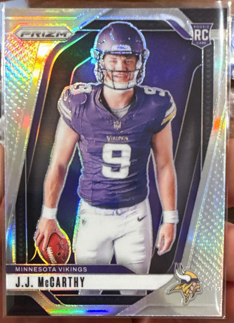 Panini 2024 Prizm J.J. McCarthy Rookie Variations Silver Prizm #13 Vikings