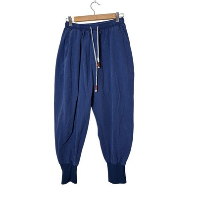 Kidōrim Men Joggers Med Navy Blue Drop Crotch Harem Pants Zen Boho Streetwear