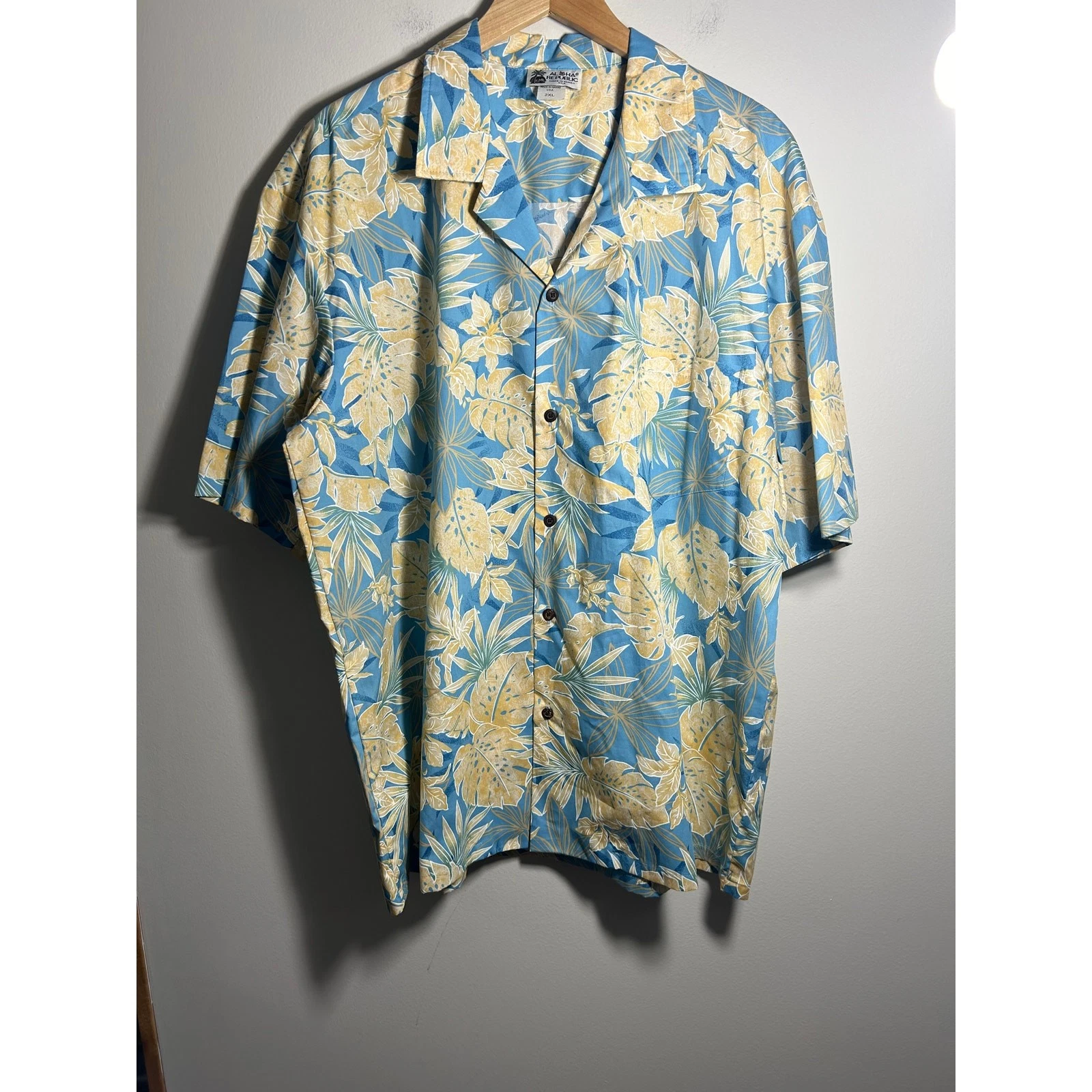 Aloha Republic HawaiianFloral Vintage Mens Shirt 2XL Made in USA