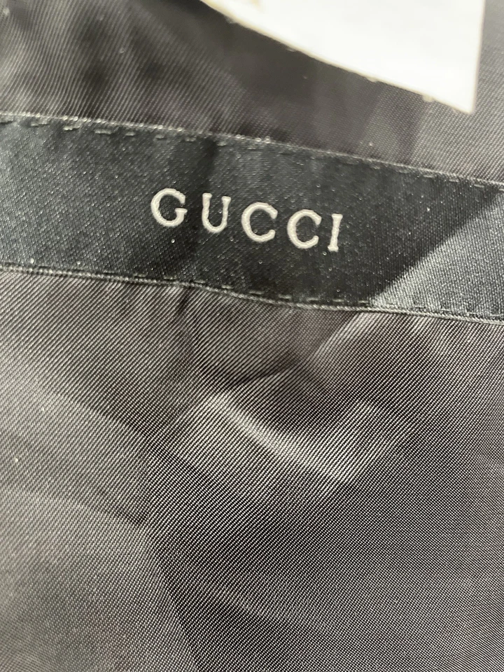 AS# Gucci Men’s Blazer 48R Pinstripe Wool Jacket Black 2-Button Slim Fit Italy - Image 3 of 4