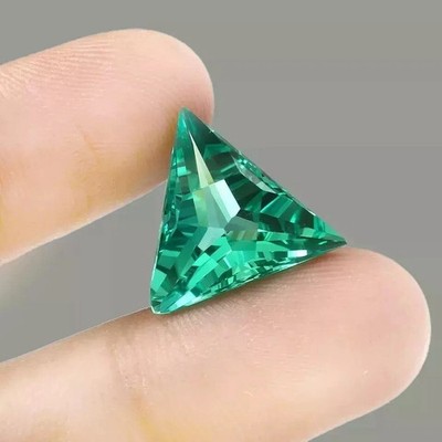 13x13 MM Natural Flawless Green Sapphire Trillion Cut Certified Loose Gemstone