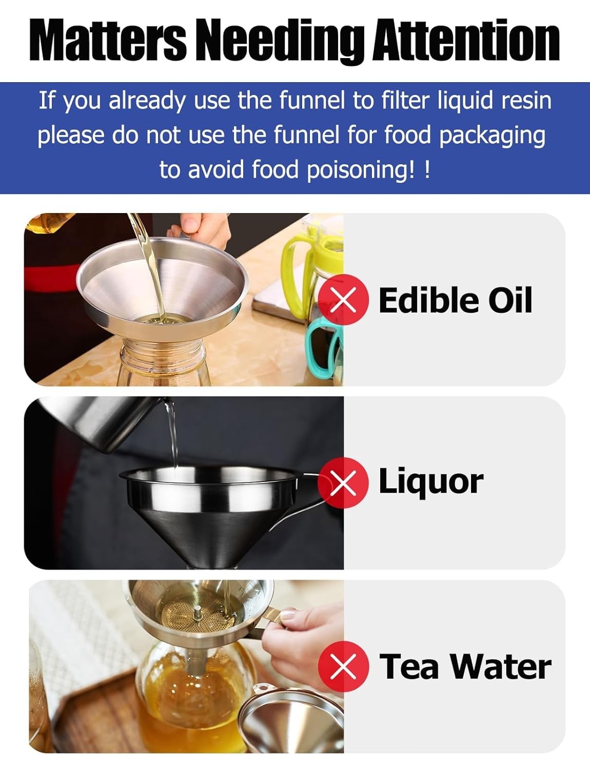 Resin Funnel Resin Filter Funnel with Strainer for 3D Printer Stainless Steel