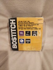 Bostitch 1 Inch 18 Gauge 7/32 Inch Narrow Crown Staples 5000 Pack