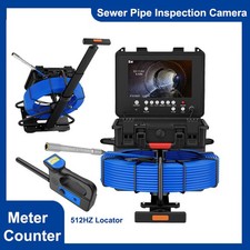 9" DVR Trolley Pull Rod Pipe Inspection Camera with 512HZ Locator Meter Counter