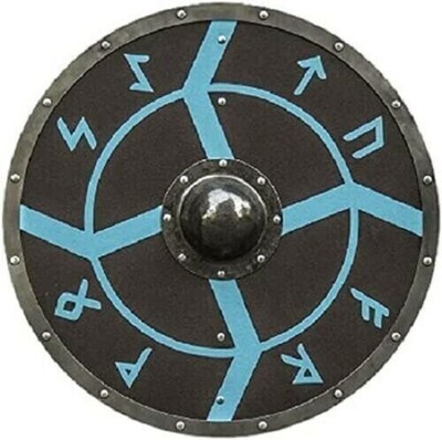 24'' Wooden Viking Round Shield For Decorative Handmade Armor Engraved Shield