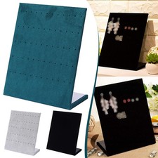 60 Holes Black Velvet Earring Display Stand Holder Jewelry Studs Rack Organizer
