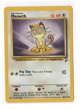 Meowth 80/130 Common Base Set 2 Pokemon LP