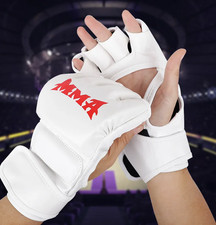 Professional Boxing Training Gloves Half Finger Leather Cushion for Adult Sanda 