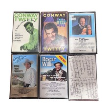 Lot of 6 Classic Country Music Cassette Tapes 90  s Conway Twitty George Strait