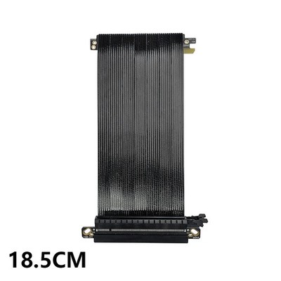 Double Reverse PCIe 5.0 x16 Riser Cable, Silver Shielded, for ITX/Server Builds