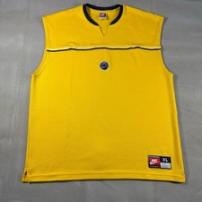 Vintage Nike Team Sports Basketball Jersey Mens XL Yellow Mesh Sleeveless