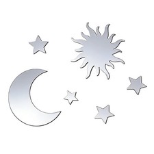 Removable Mirror Moon and Star Wall Decal DIY Art Decors Wall Sticker Murals