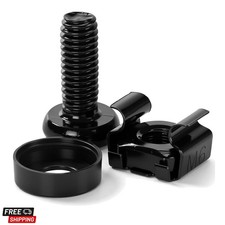 50 Pack M6 x 16mm Rack Mount Cage Nuts, Screws  Washers for Server Cabinet, ...