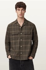 AllSaints Saru Men’s Relaxed Brown Check Shirt,UK Size L. Brand New.