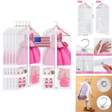 Suttmin 6 Pcs 24'' x 50'' Clear PVC Garment Bag White for Adults Kids