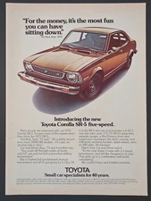 1973 PRINT AD Toyota Corolla SR-5 "The Most Fun you can have sitting down"
