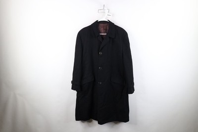 Vintage 50s Rockabilly Mens 40R Wool Blend Whipcord Trench Coat