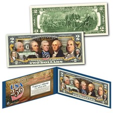FOUNDING FATHERS of the USA AMERICA 250 Anniversary 1776-2026 Genuine $2 US Bill