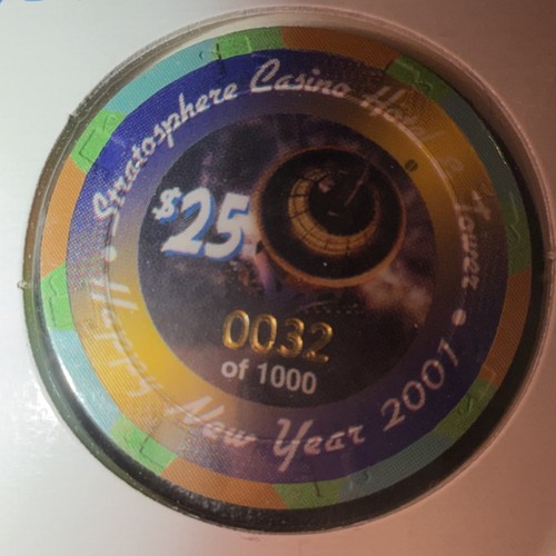 Stratosphere Las Vegas $25 Casino Chip New Year's Eve 2000 & 2001 Collectible