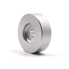 45 RPM Record Adapter Solid Aluminum 7 Inch Vinyl Dome Silver