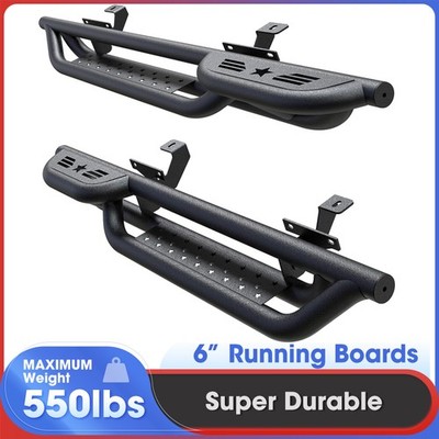 6'' Drop Running Boards for 2018-2025 Jeep Wrangler JL 2 Door Side Step Nerf Bars