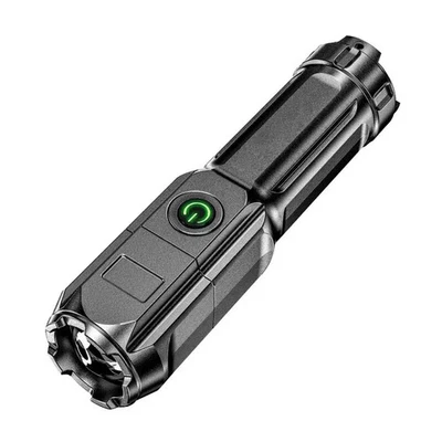 Lampe Torche Tactique LED Rechargeable USB Zoom Télescopique Batterie - Photo 1/4