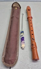 Vintage LeOma Recorder Wood 2 Piece Made In Germany Rare Mint Condition