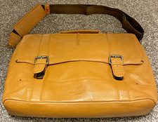 RADLEY Brown Tan Leather Briefcase Messenger Bag Satchel Laptop Crossbody Large
