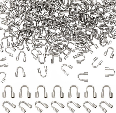 200pcs 304 Stainless Steel Wire Guardian Protectors U Shape Wire Guard Loops Thr