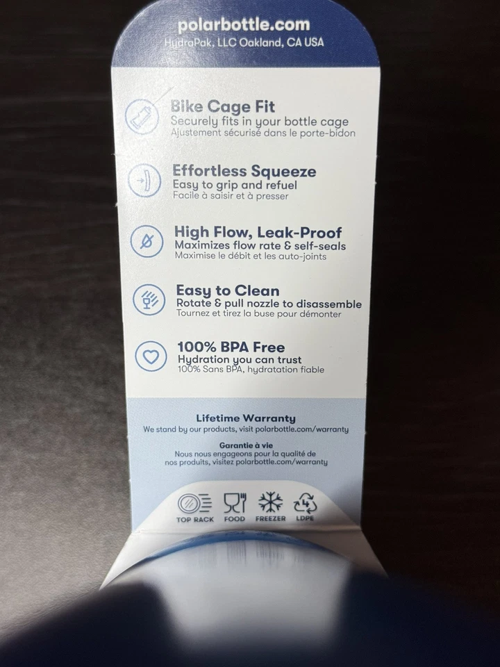 Polar Bottle Breakaway Bike Bottle, 20 fl oz (600 ml) Blue With Surge Cap - Image 4 of 4