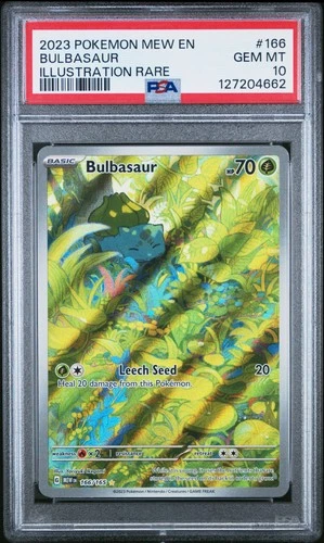 2023 POKEMON MEW EN-151 ILLUSTRATION RARE #166 BULBASAUR PSA 10