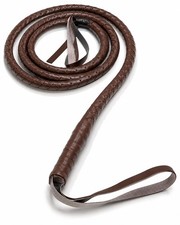 Faux Leather Brown Woven Whip - 6.5' Costume Accessories Whips One Size,